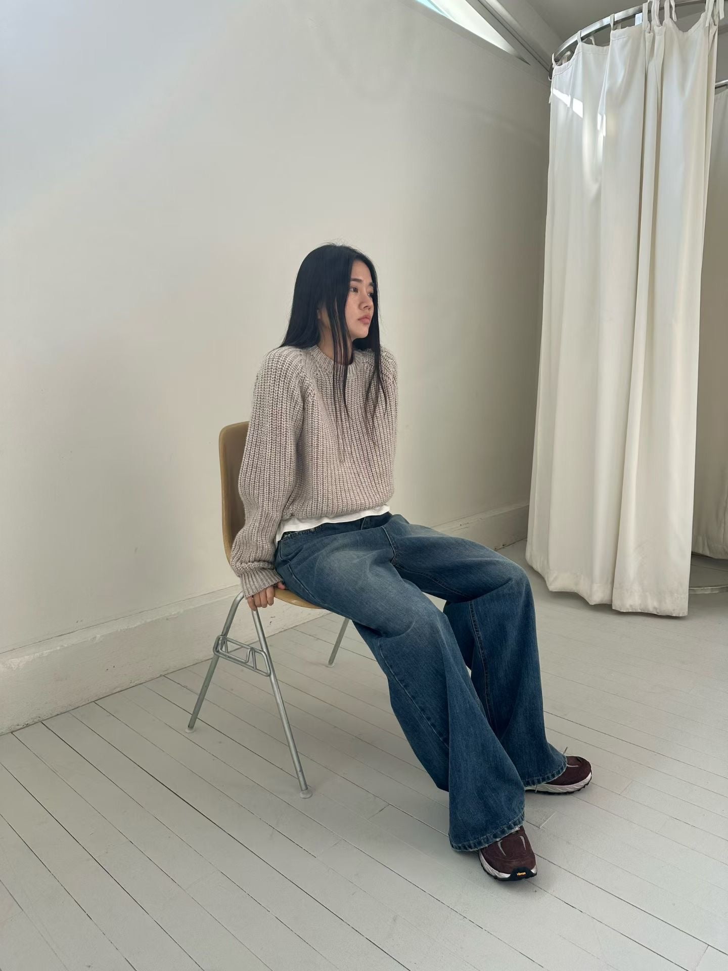 復古內刷毛牛仔褲