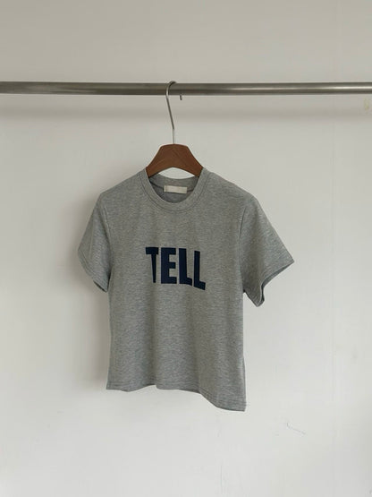 TELL ME字母印花短袖Tee