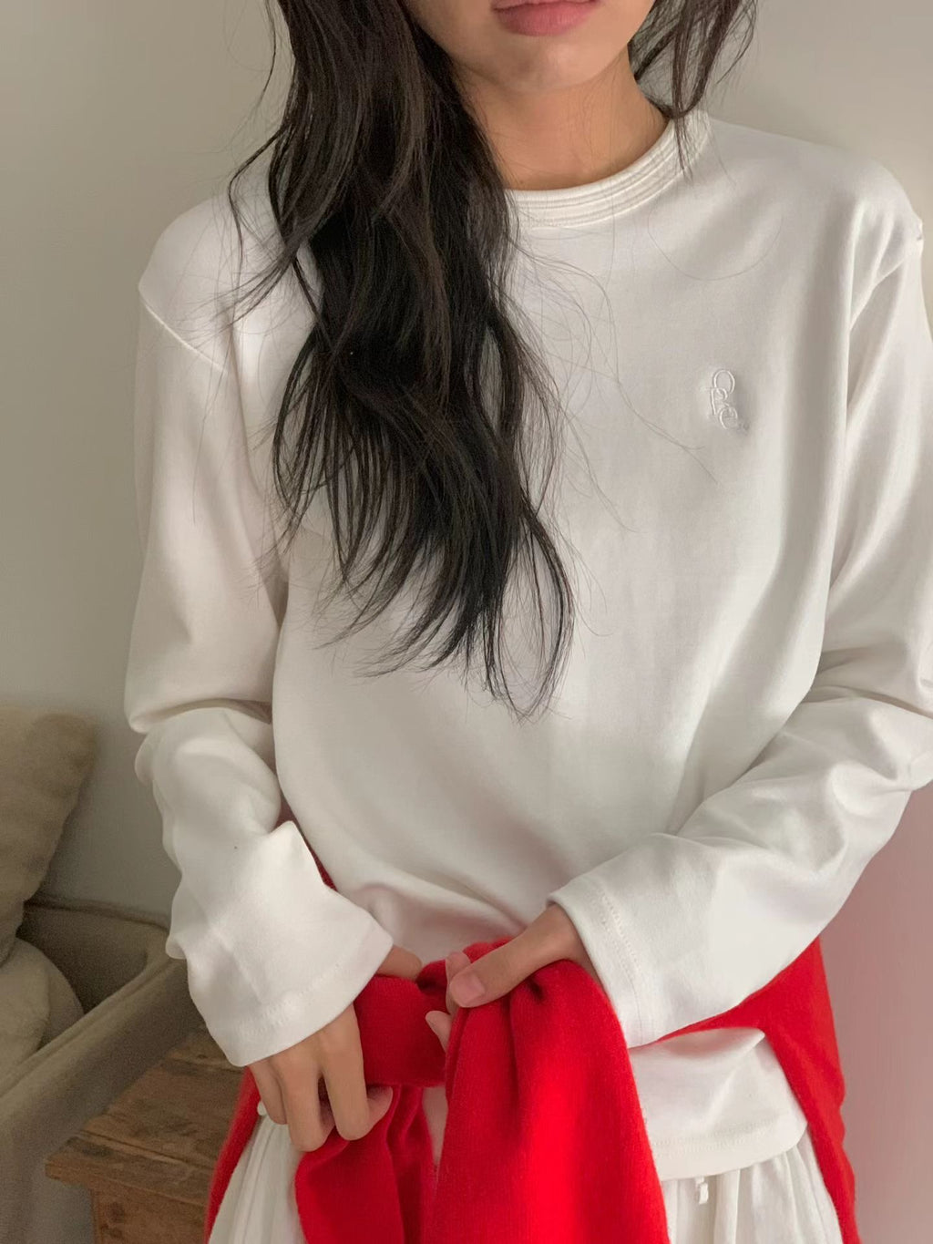 圓領淨色長袖Tee 3色