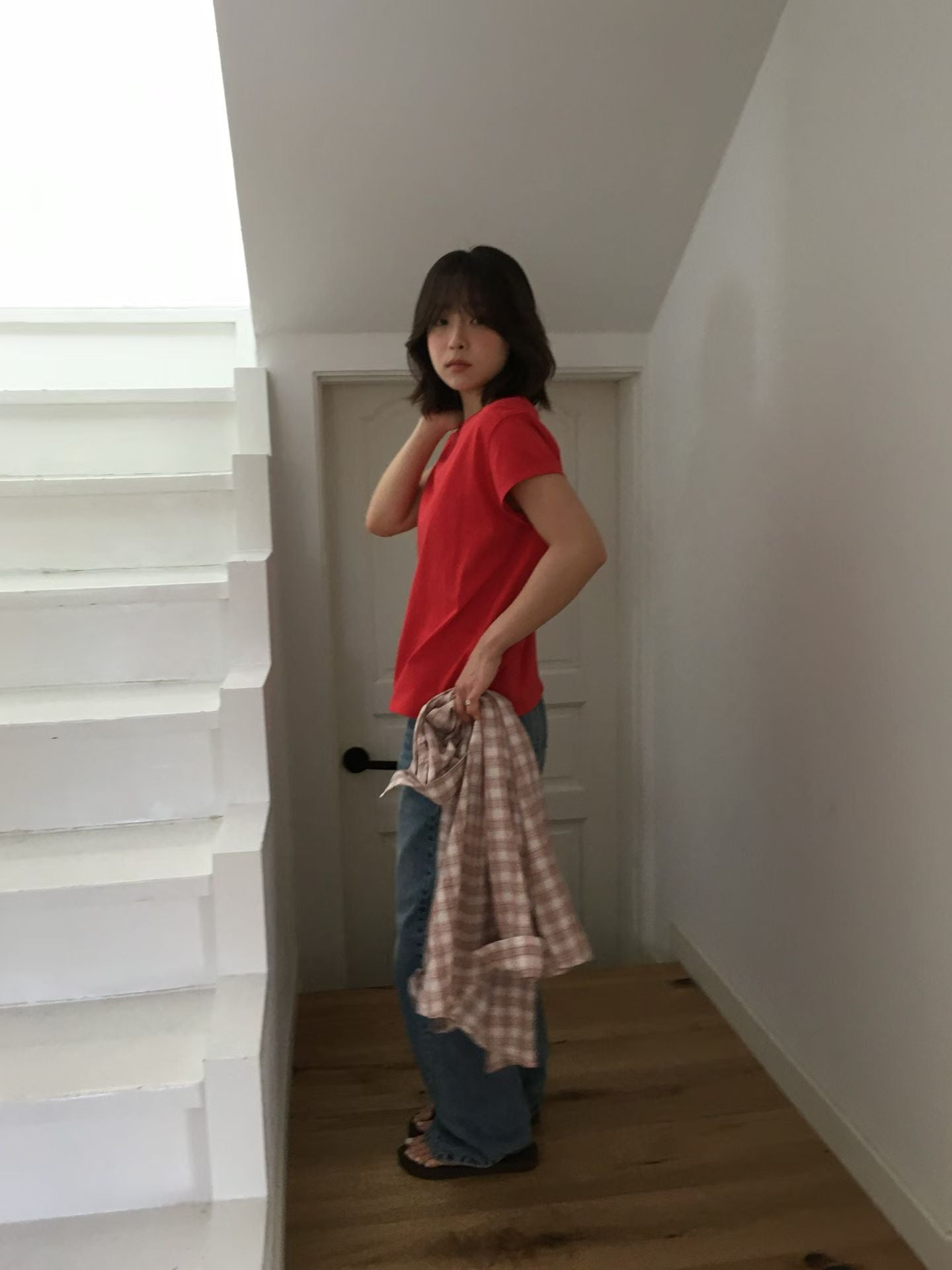 顯瘦小飛袖圓領綿質Tee (6 Colors)