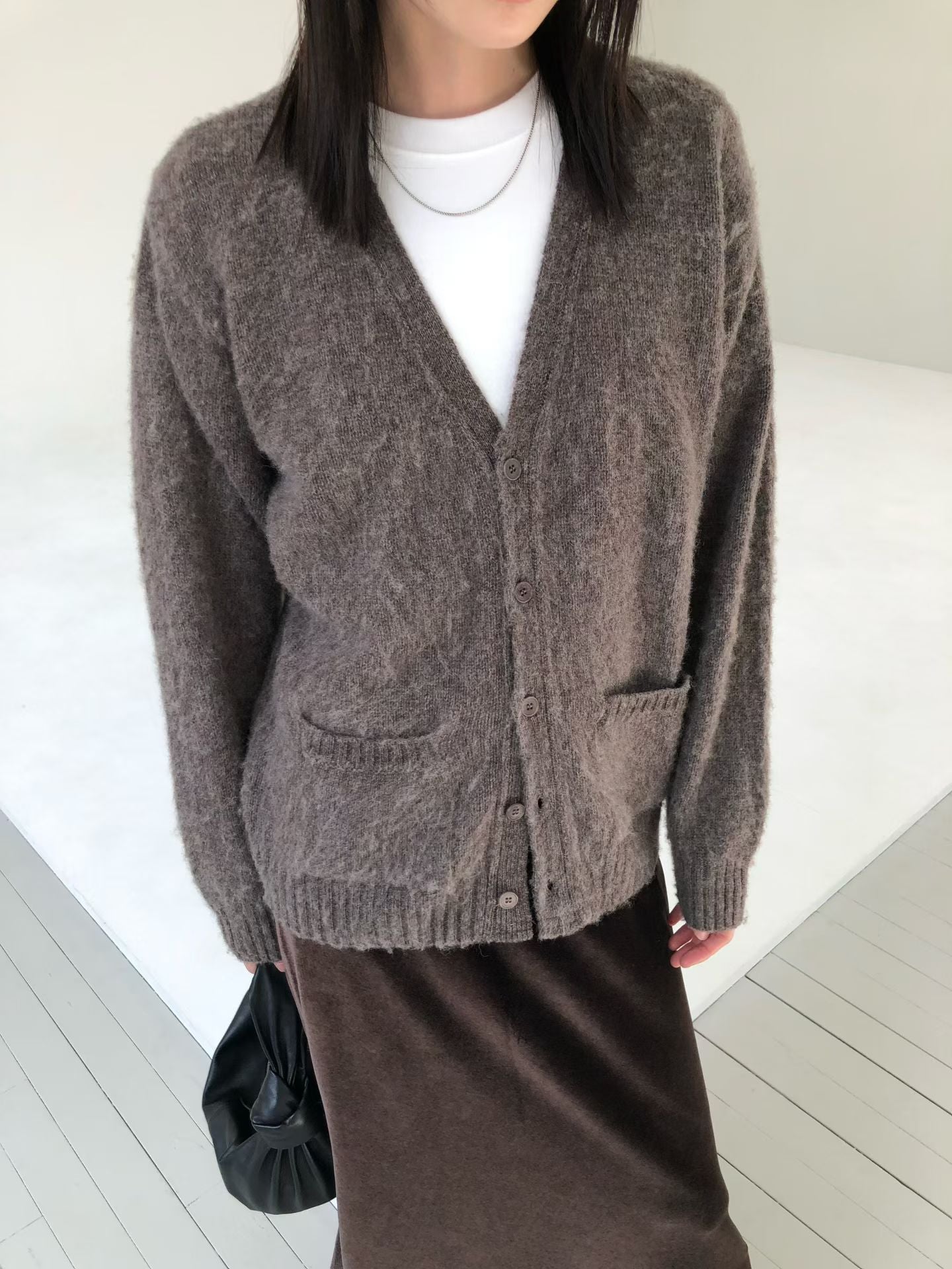 V領排釦針織外套 5色