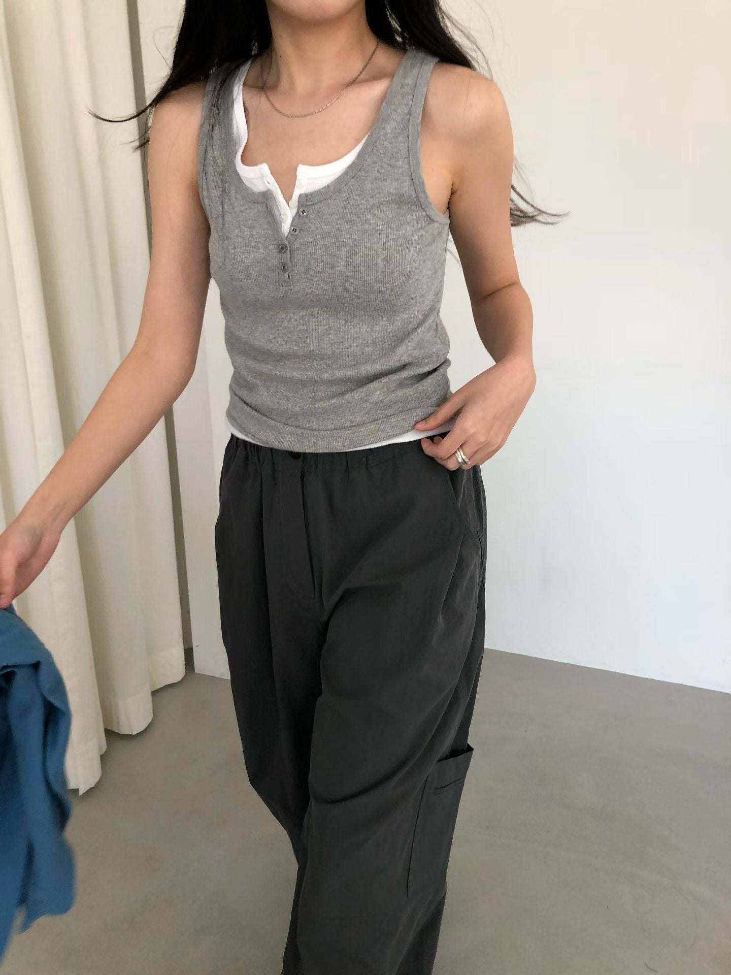 Henley 鈕扣背心 (4 Colors)