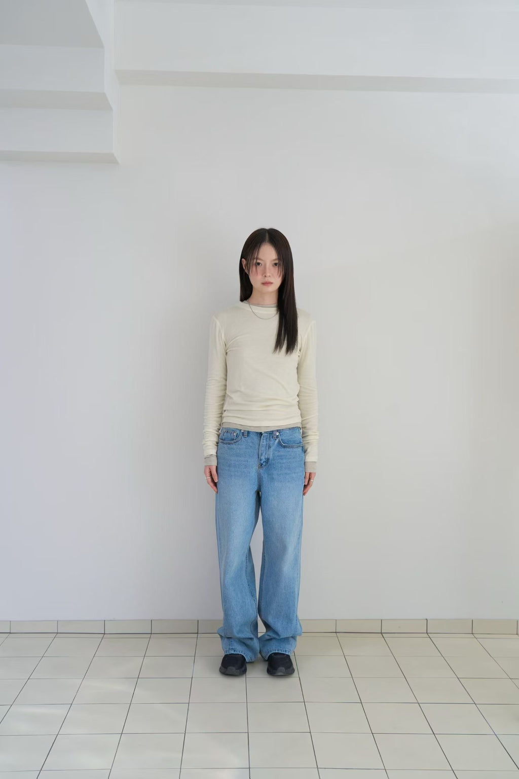 棉質寬鬆牛仔褲