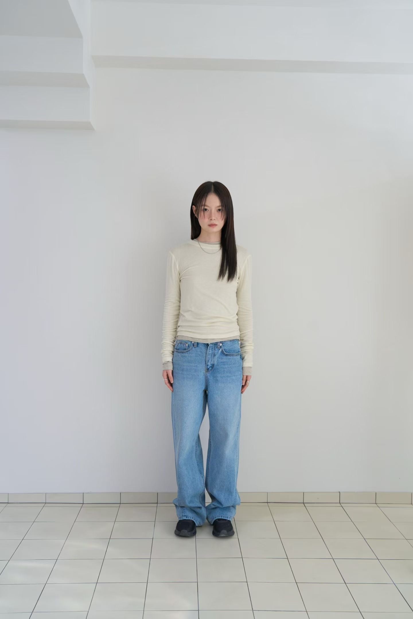 棉質寬鬆牛仔褲