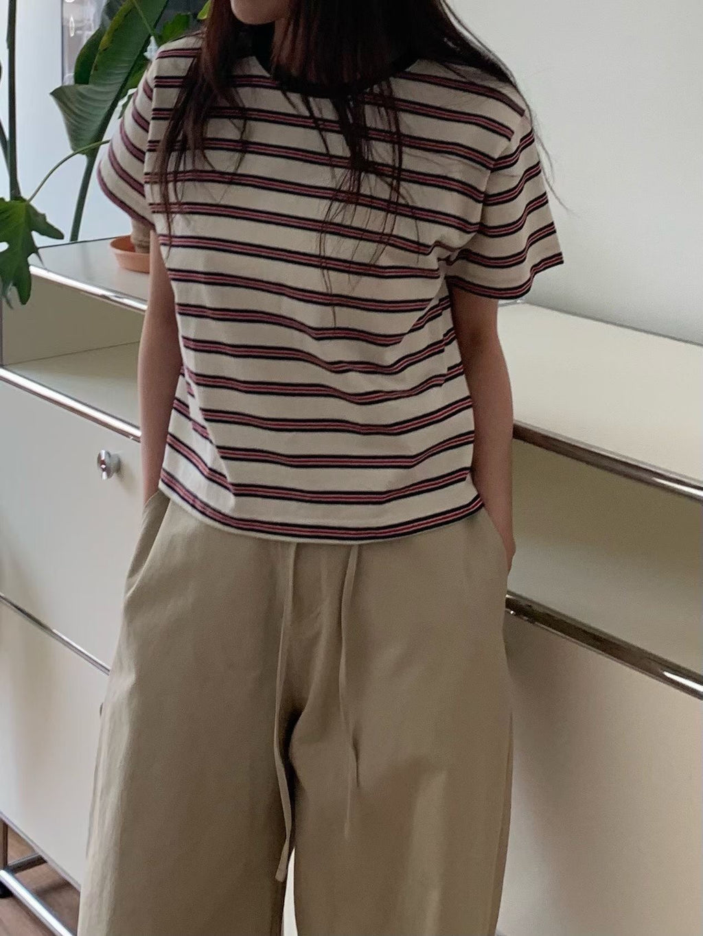 圓領條紋Tee (3色)