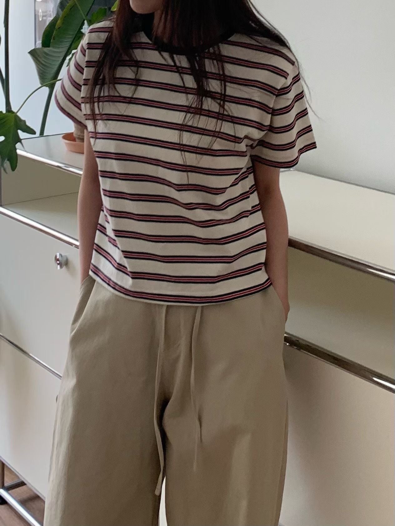 圓領條紋Tee (3色)
