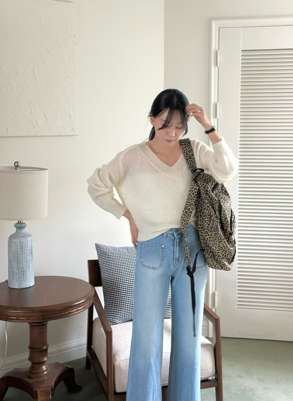 V領針織上衣 4色