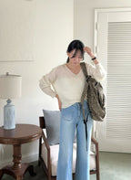 V領針織上衣 4色