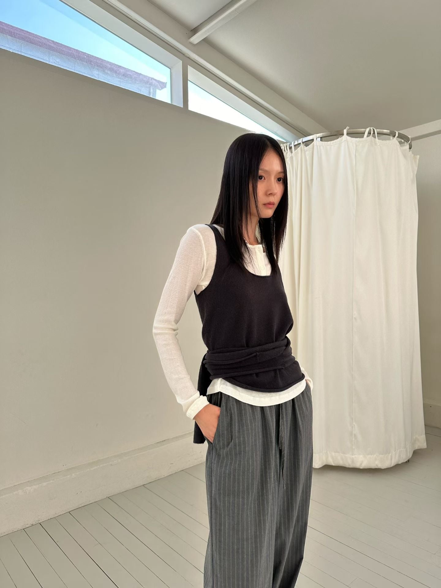 淨色針織無袖上衣 4色