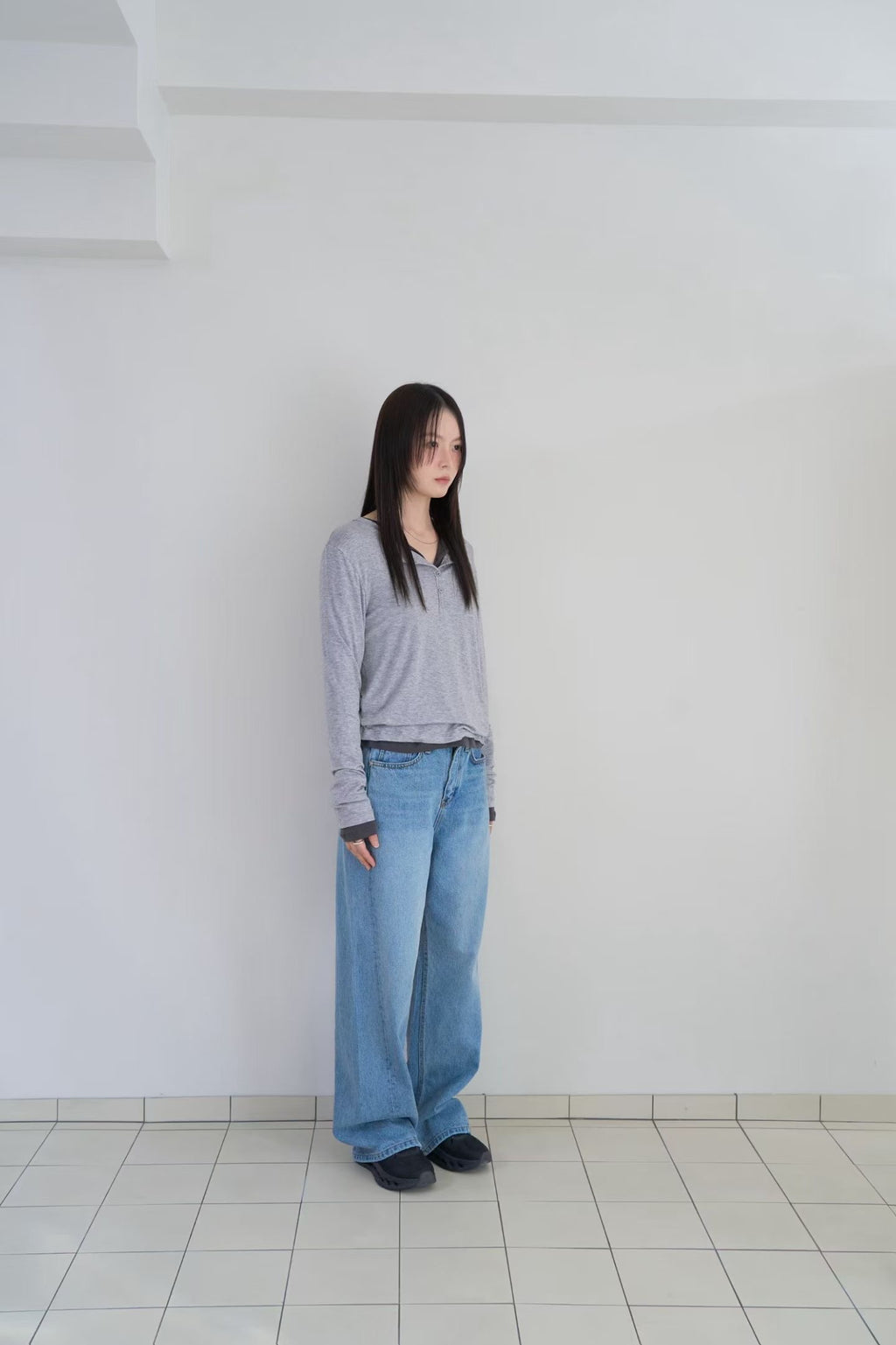 鈕扣長袖Tee (4色)