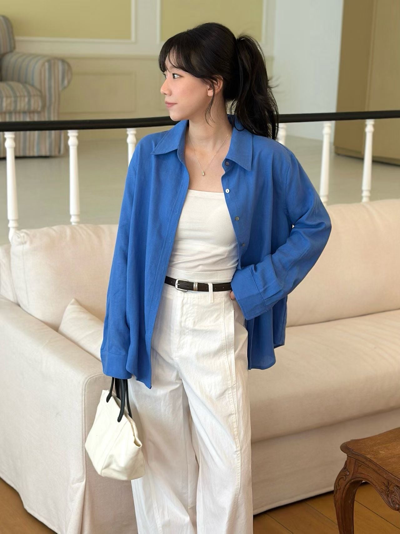 日系透氣亞麻襯衫外套 (4 Colors)