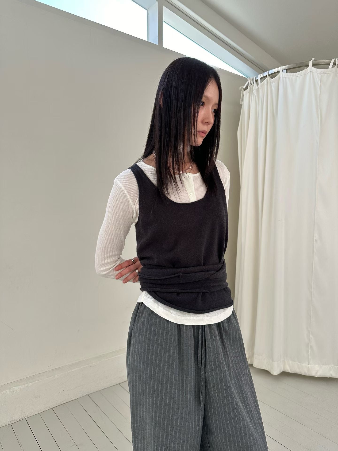 淨色針織無袖上衣 4色