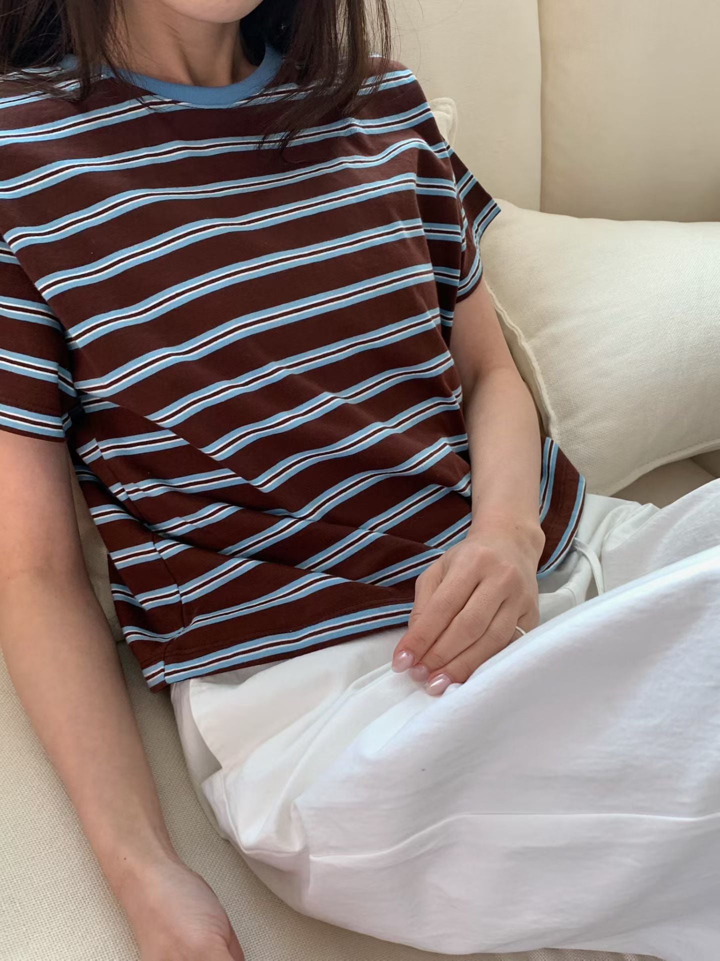 圓領條紋Tee (3色)