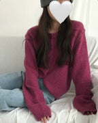 馬海毛圓領針織外套 4色