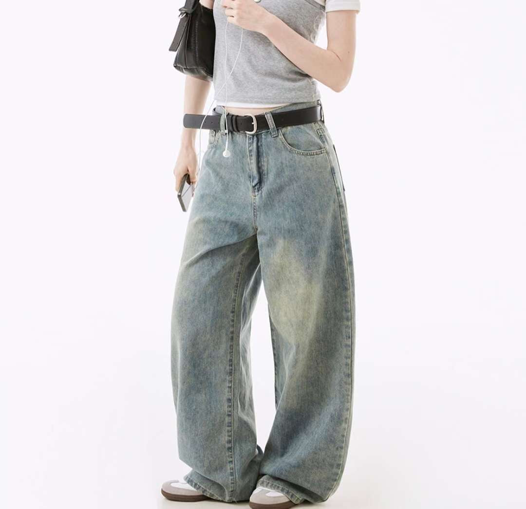 寬鬆直筒牛仔褲