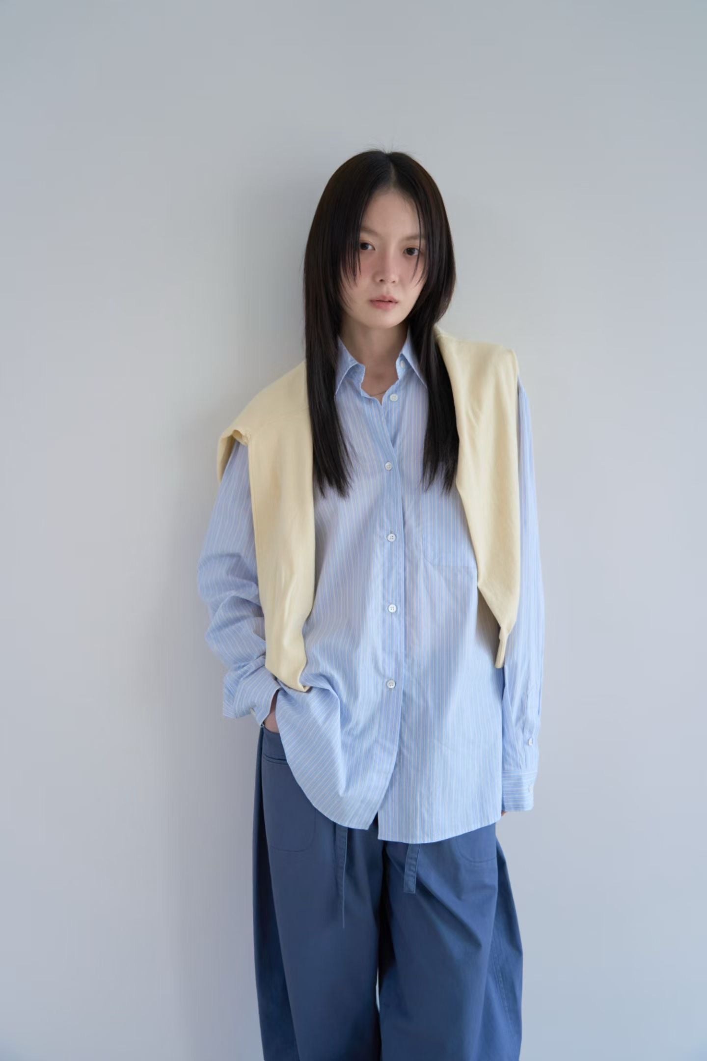 棉質條紋襯衫 (3色)