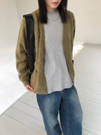 V領排釦針織外套 5色