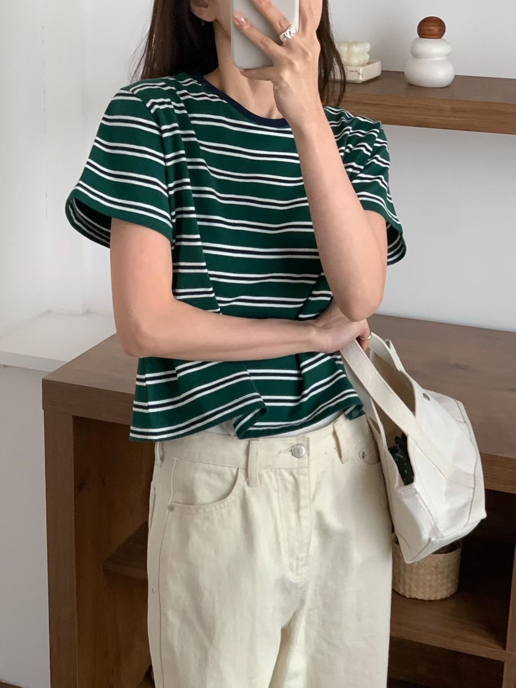 圓領條紋Tee (3色)