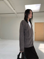 V領排釦針織外套 5色