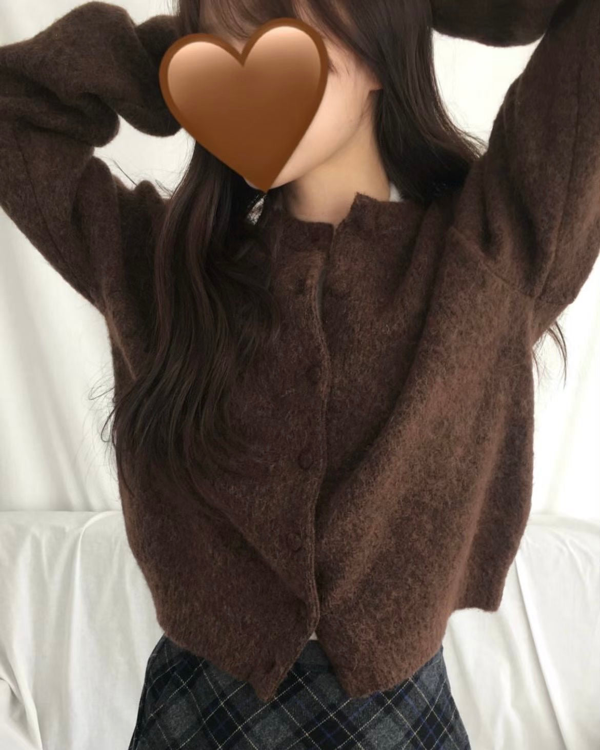 馬海毛圓領針織外套 4色