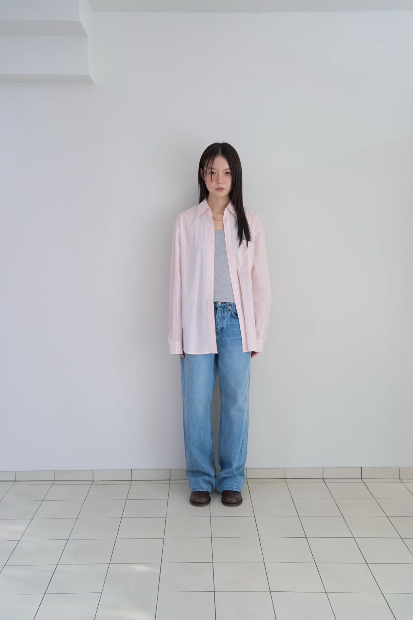 棉質條紋襯衫 (3色)