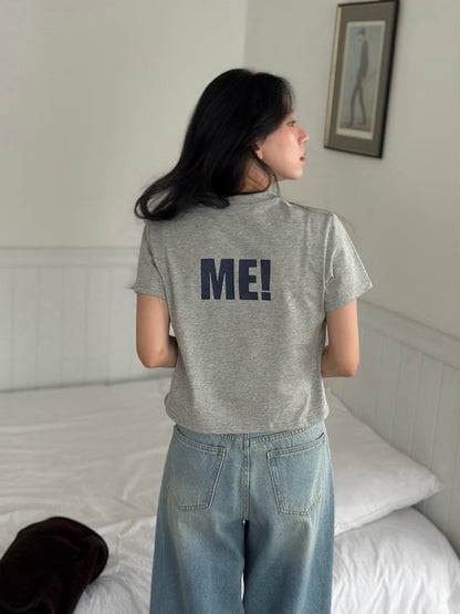 TELL ME字母印花短袖Tee
