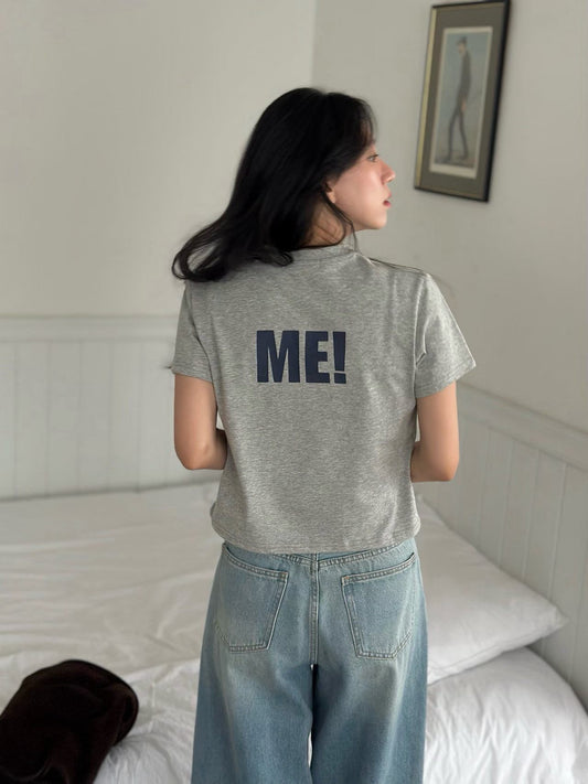 TELL ME字母印花短袖Tee