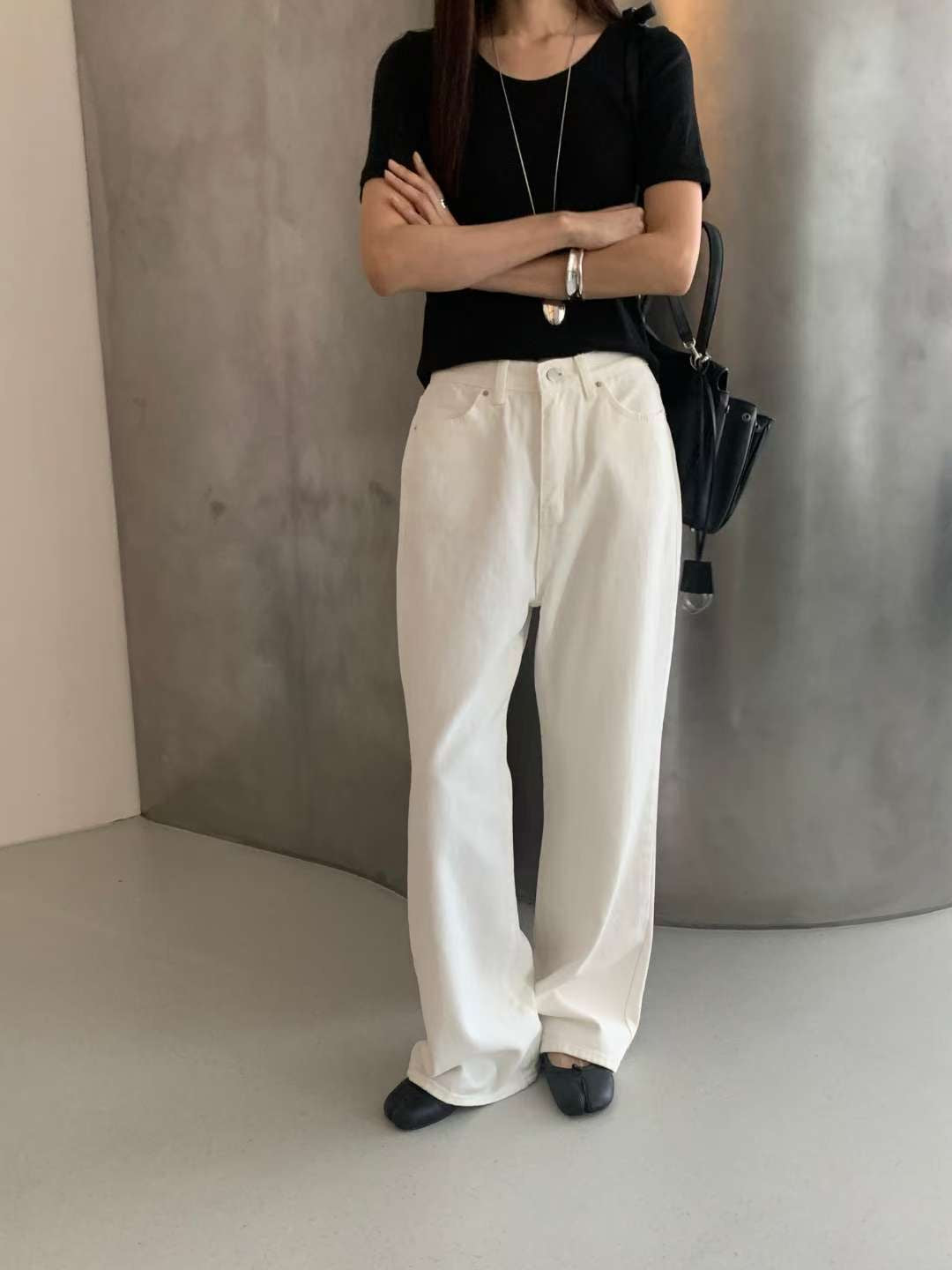 微喇叭闊腿牛仔褲