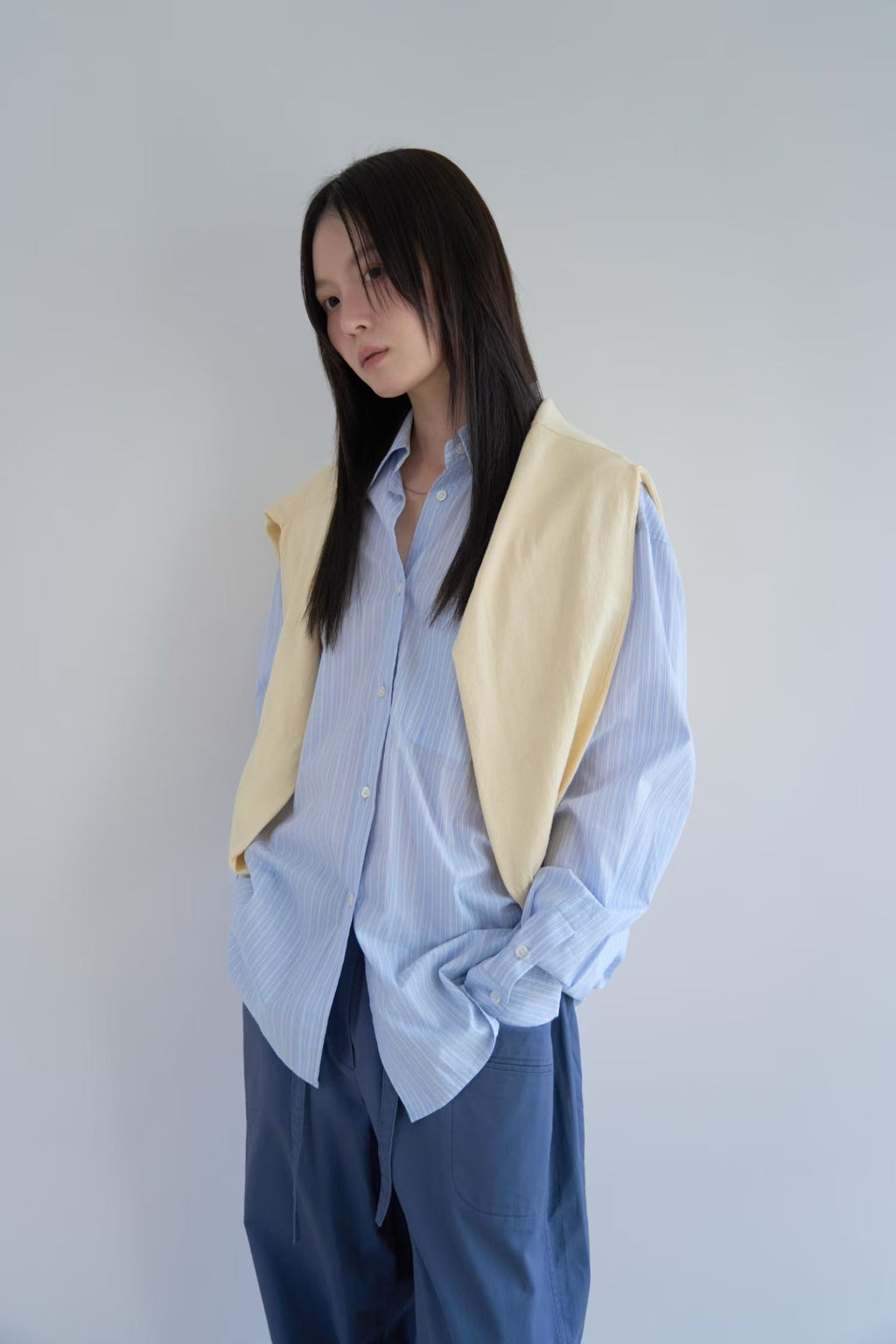 棉質條紋襯衫 (3色)