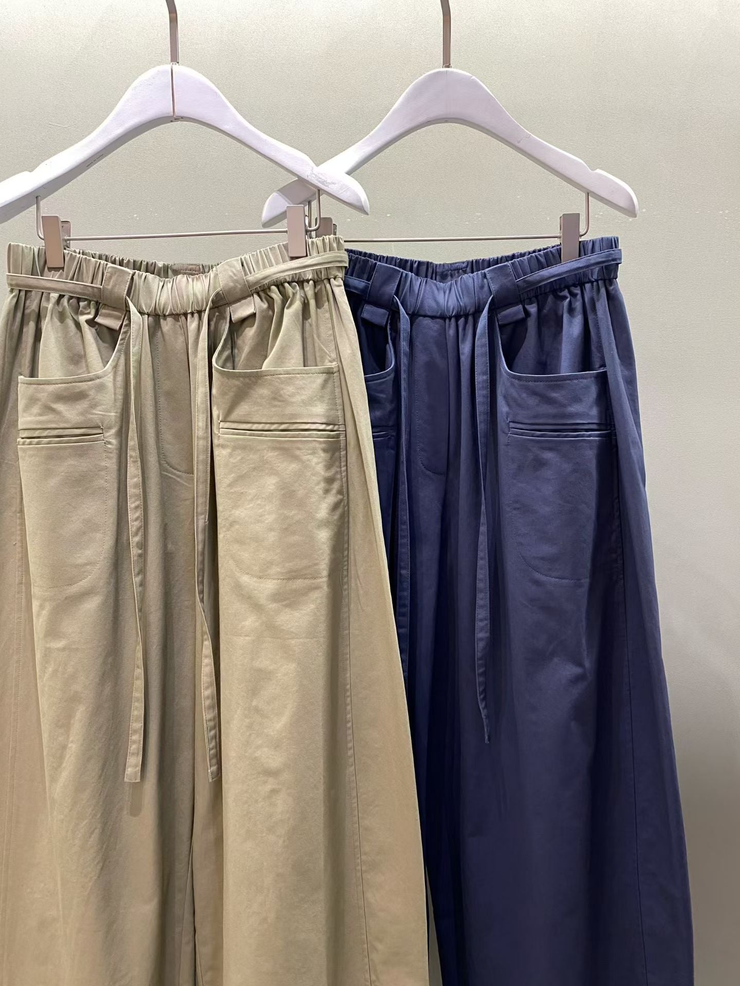 棉質寬鬆長褲 (2色)