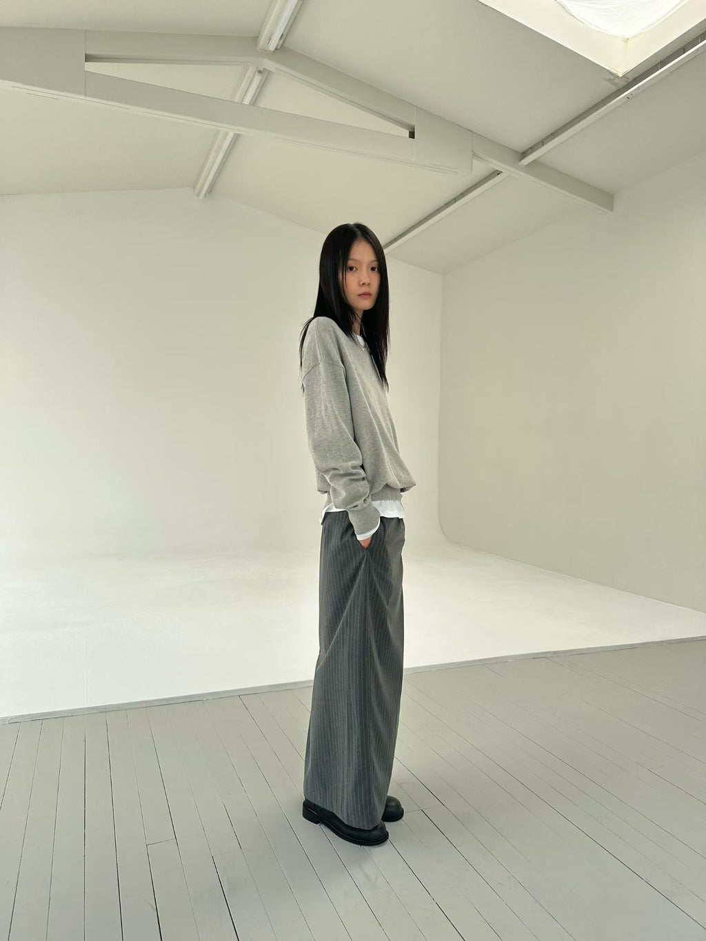 直紋鉛筆裙 2色