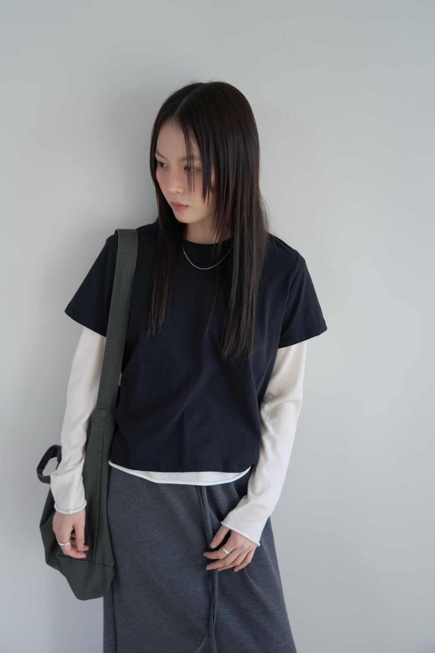 抽繩開叉長裙 (2色)