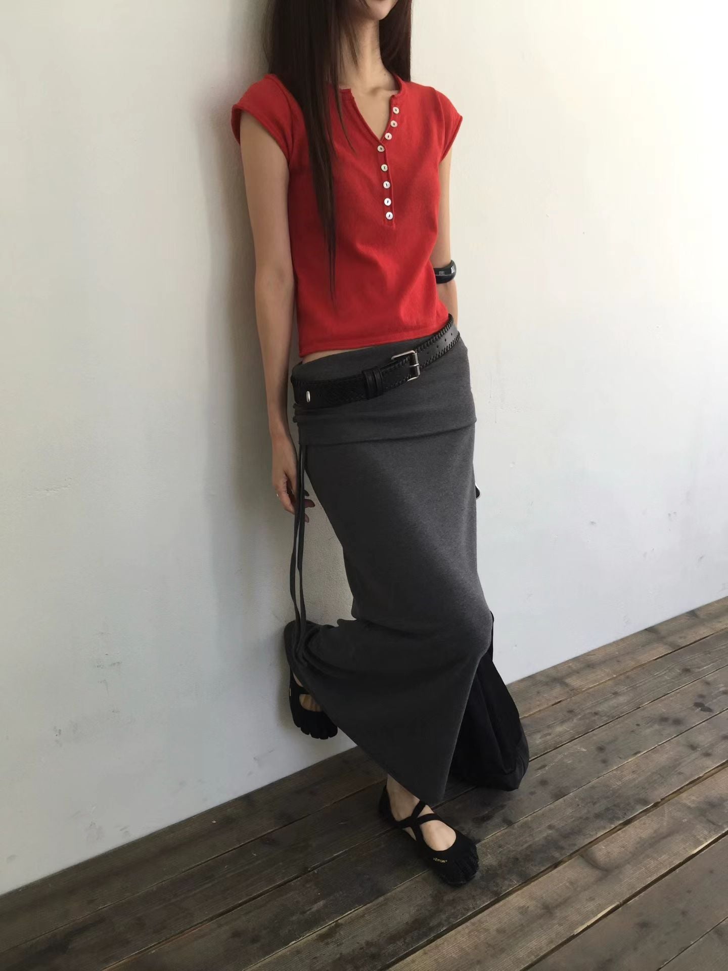 舒適亨利領短袖修身Tee (5 Colors)