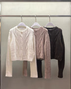 復古針織外套 3色