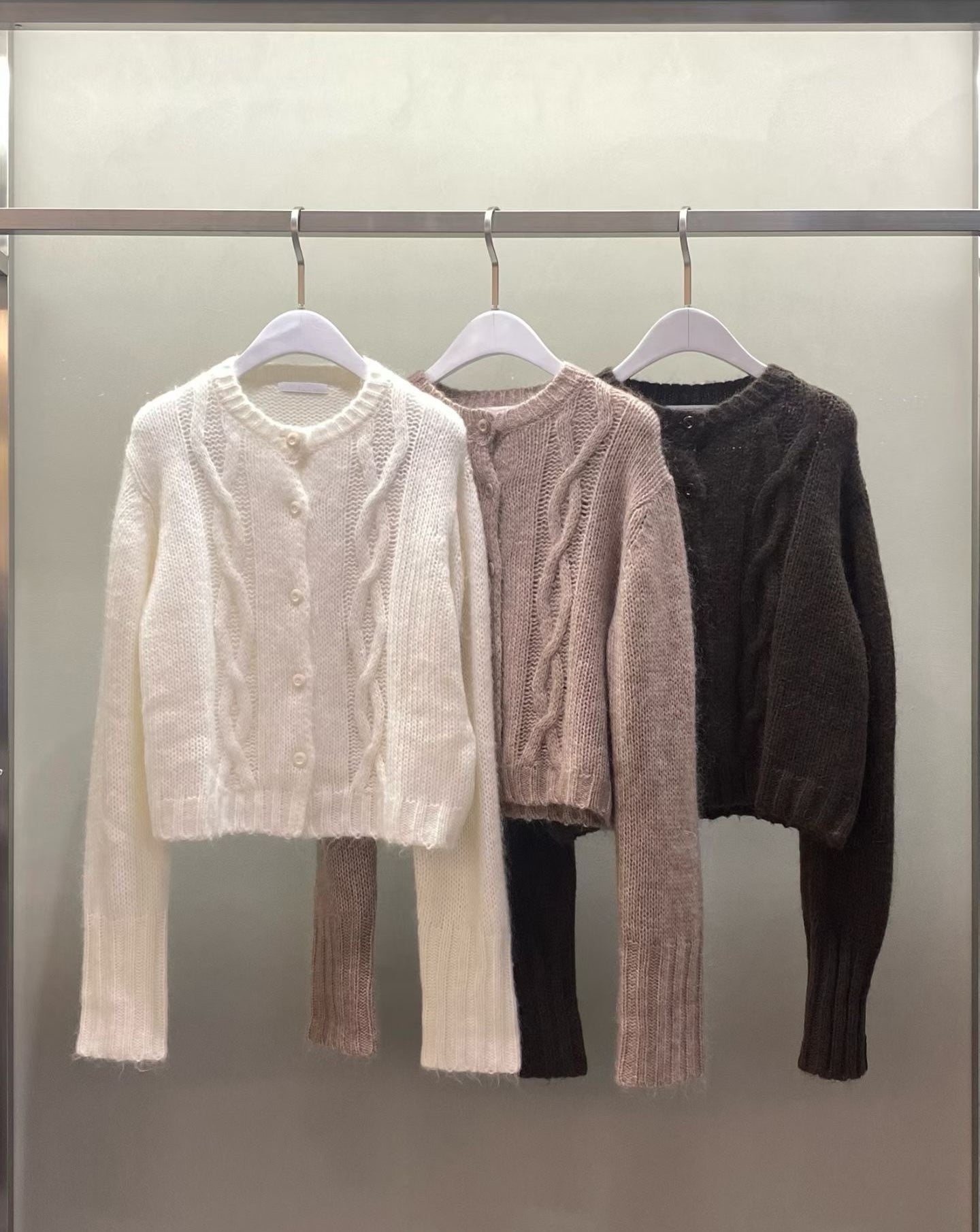 復古針織外套 3色