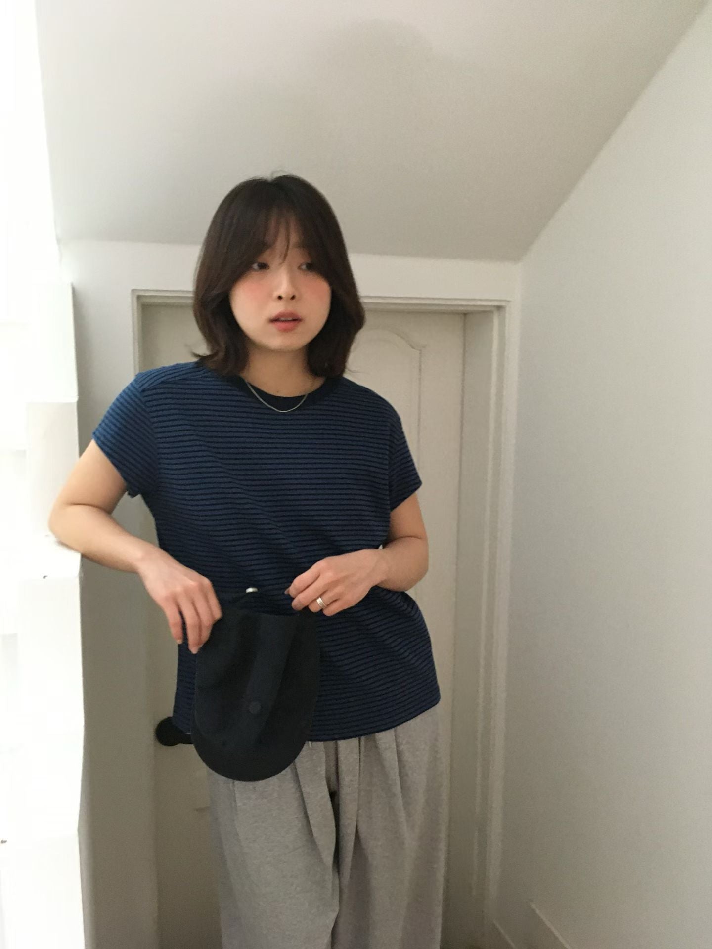 顯瘦小飛袖圓領綿質Tee (6 Colors)