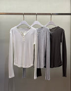 淨色鈕扣上衣 3色