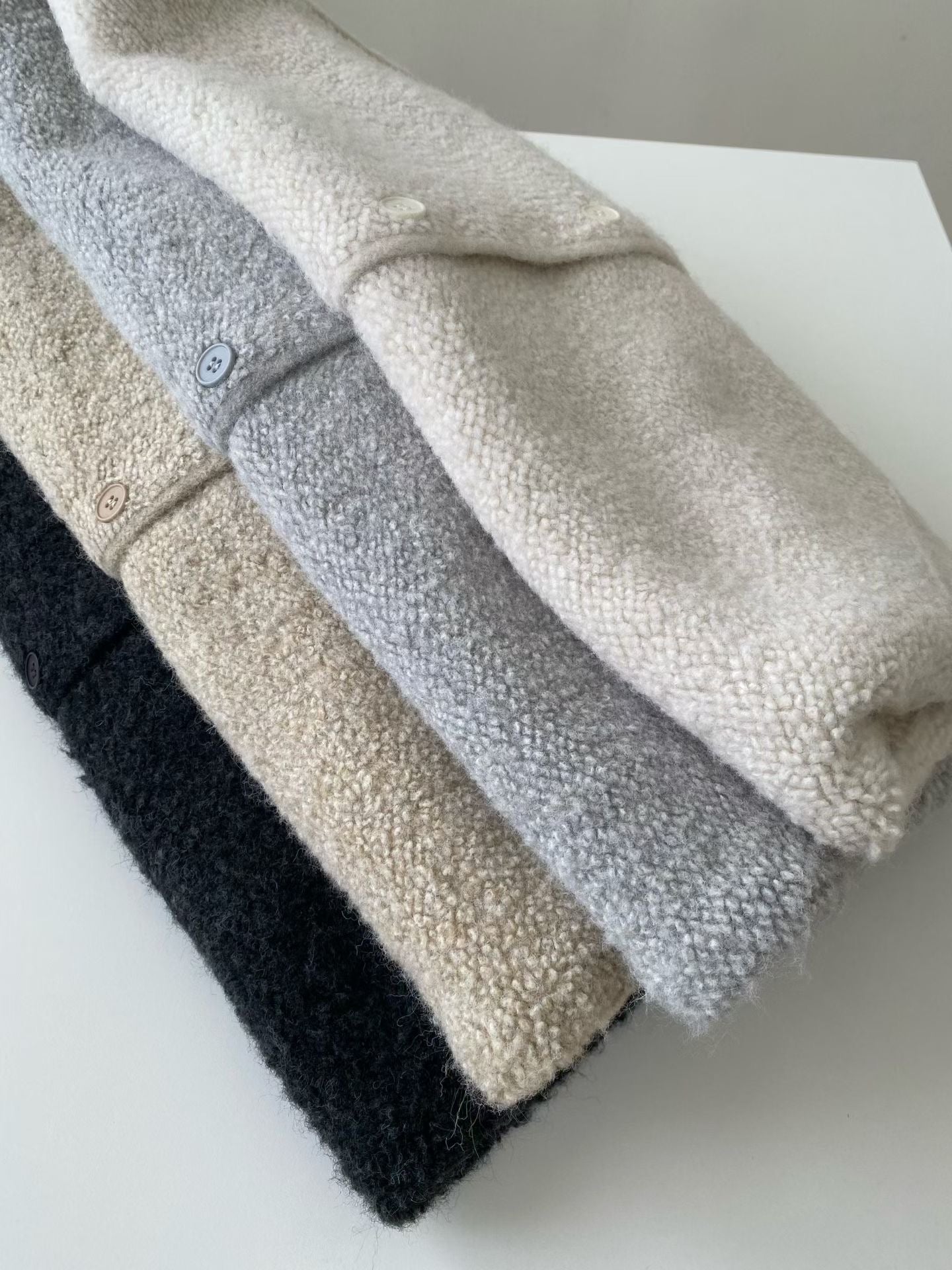 圓領淨色針織外套 4色