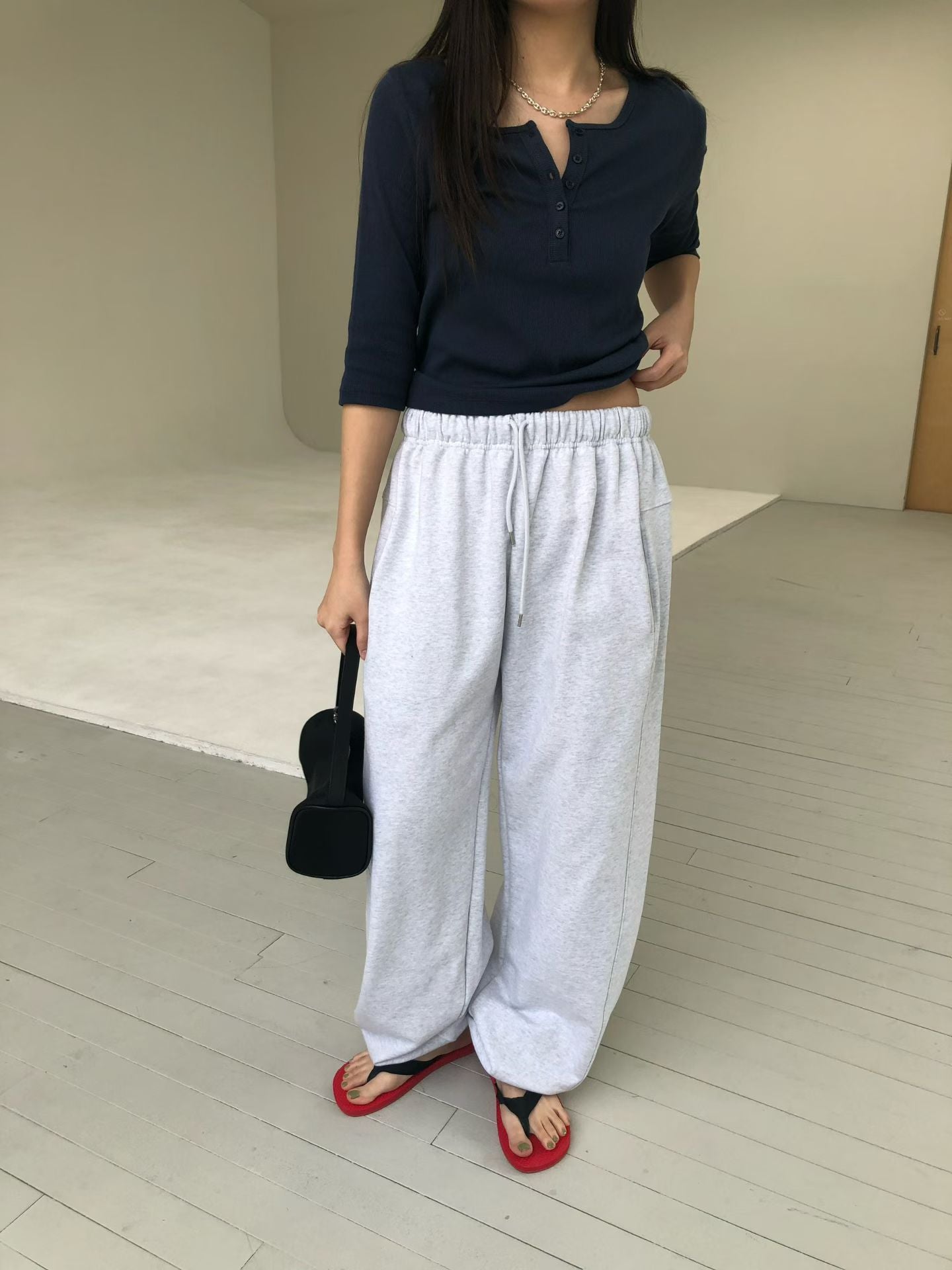 鈕扣短袖Tee (3色)