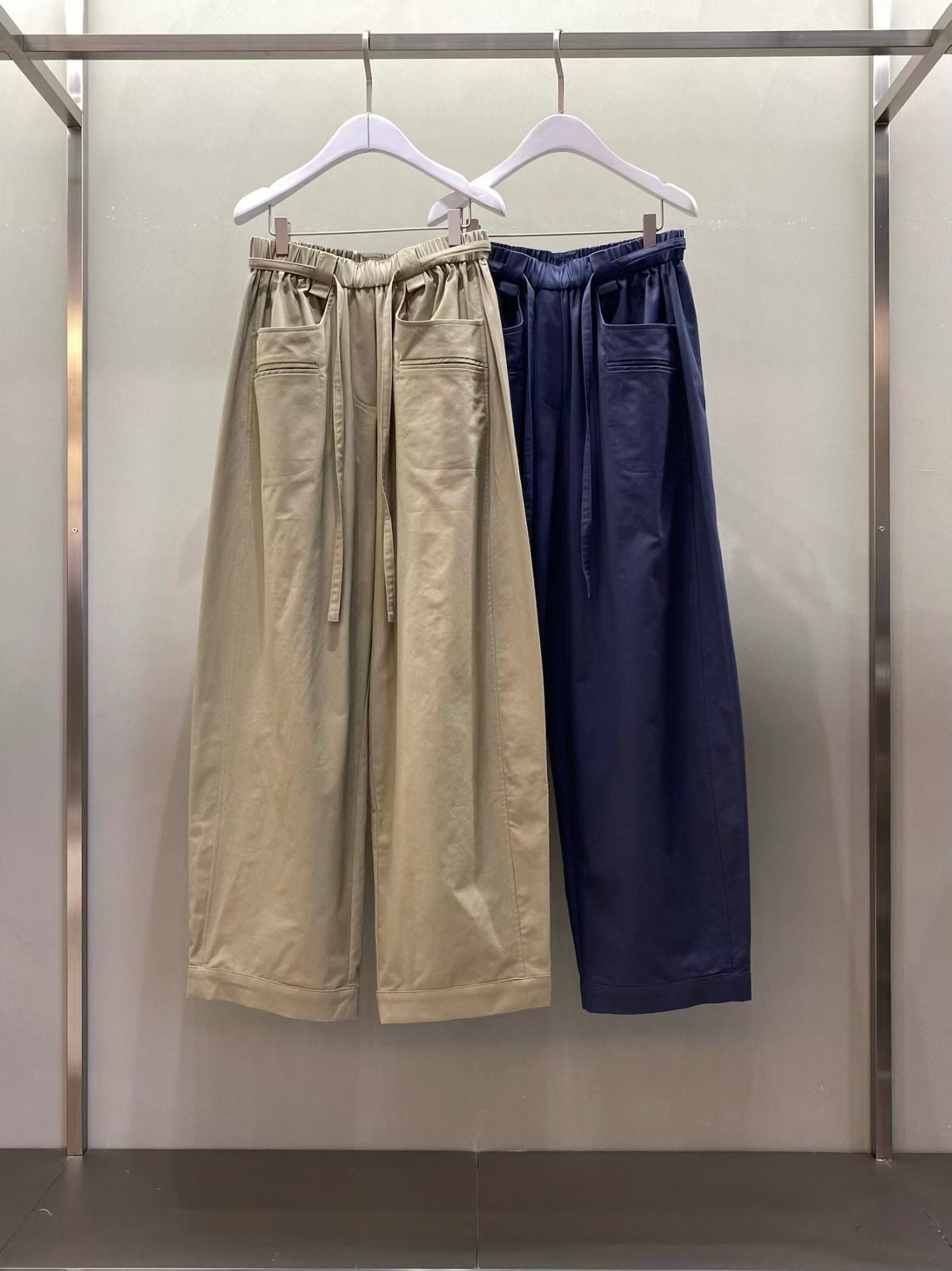 棉質寬鬆長褲 (2色)