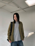 V領排釦針織外套 5色