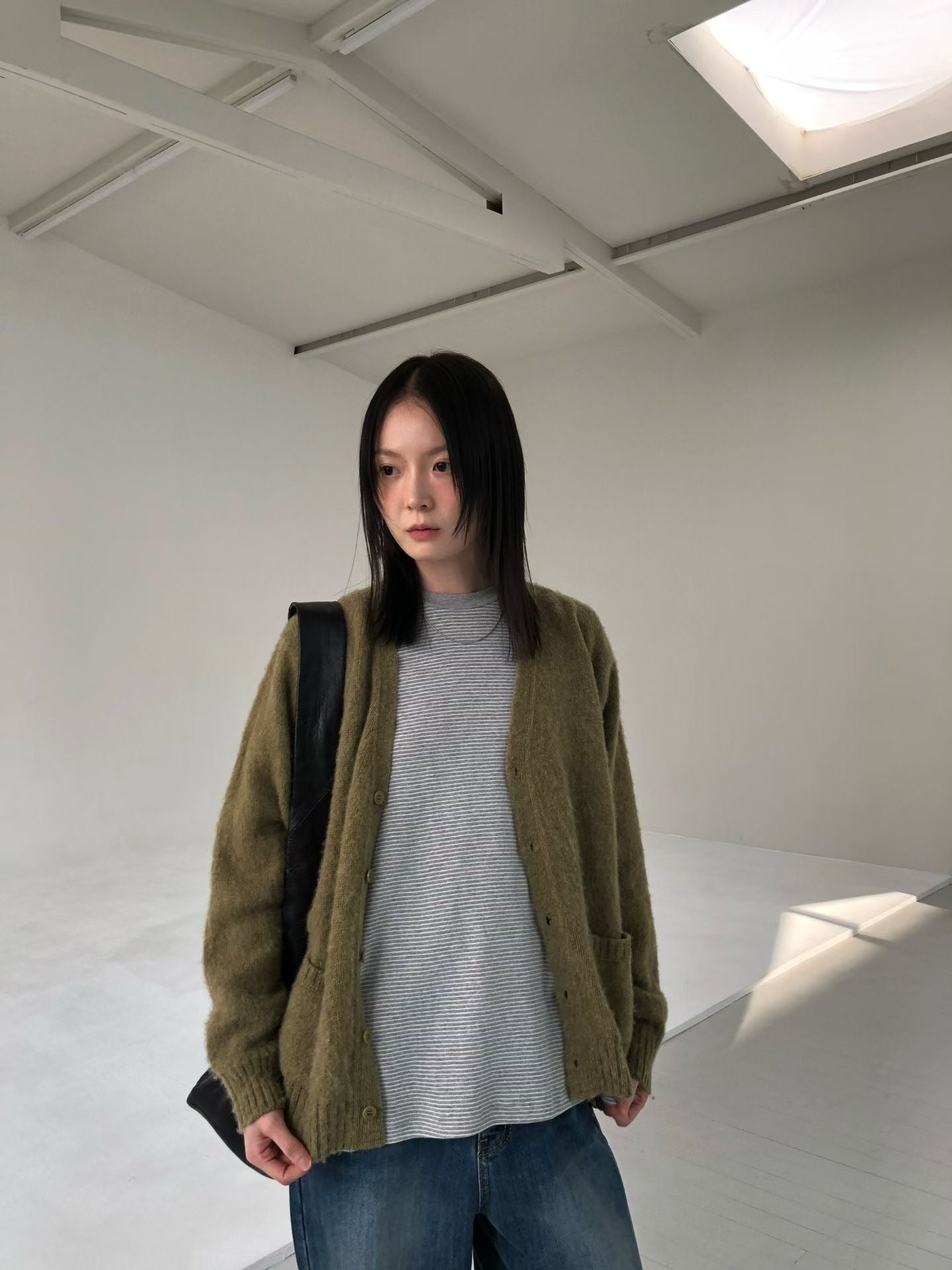 V領排釦針織外套 5色