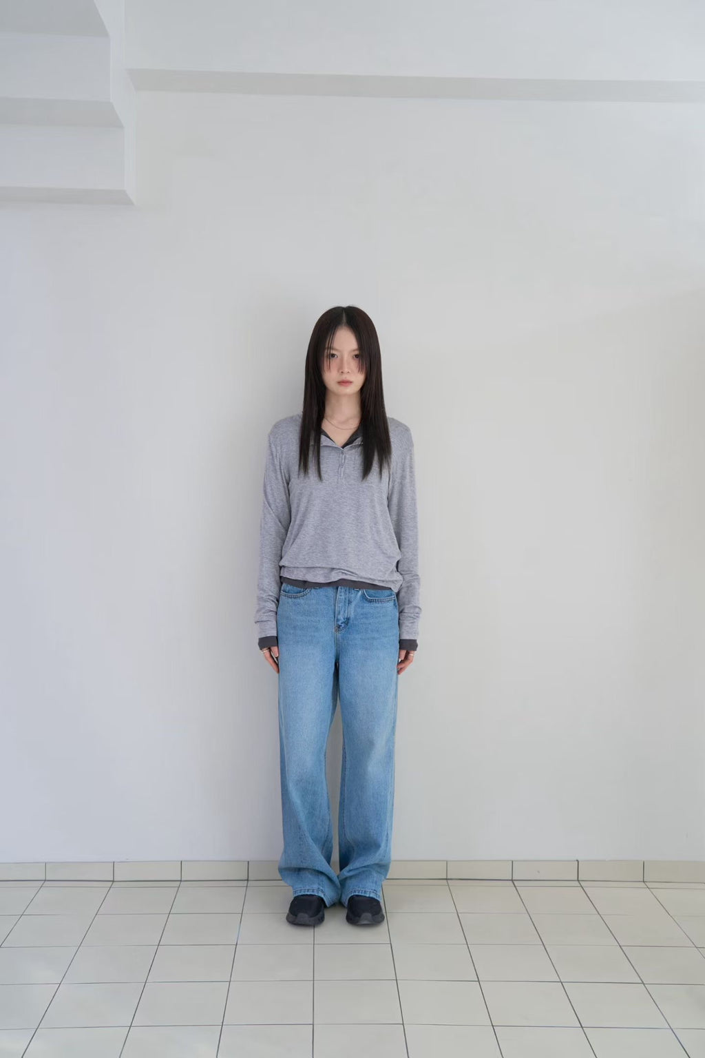 鈕扣長袖Tee (4色)