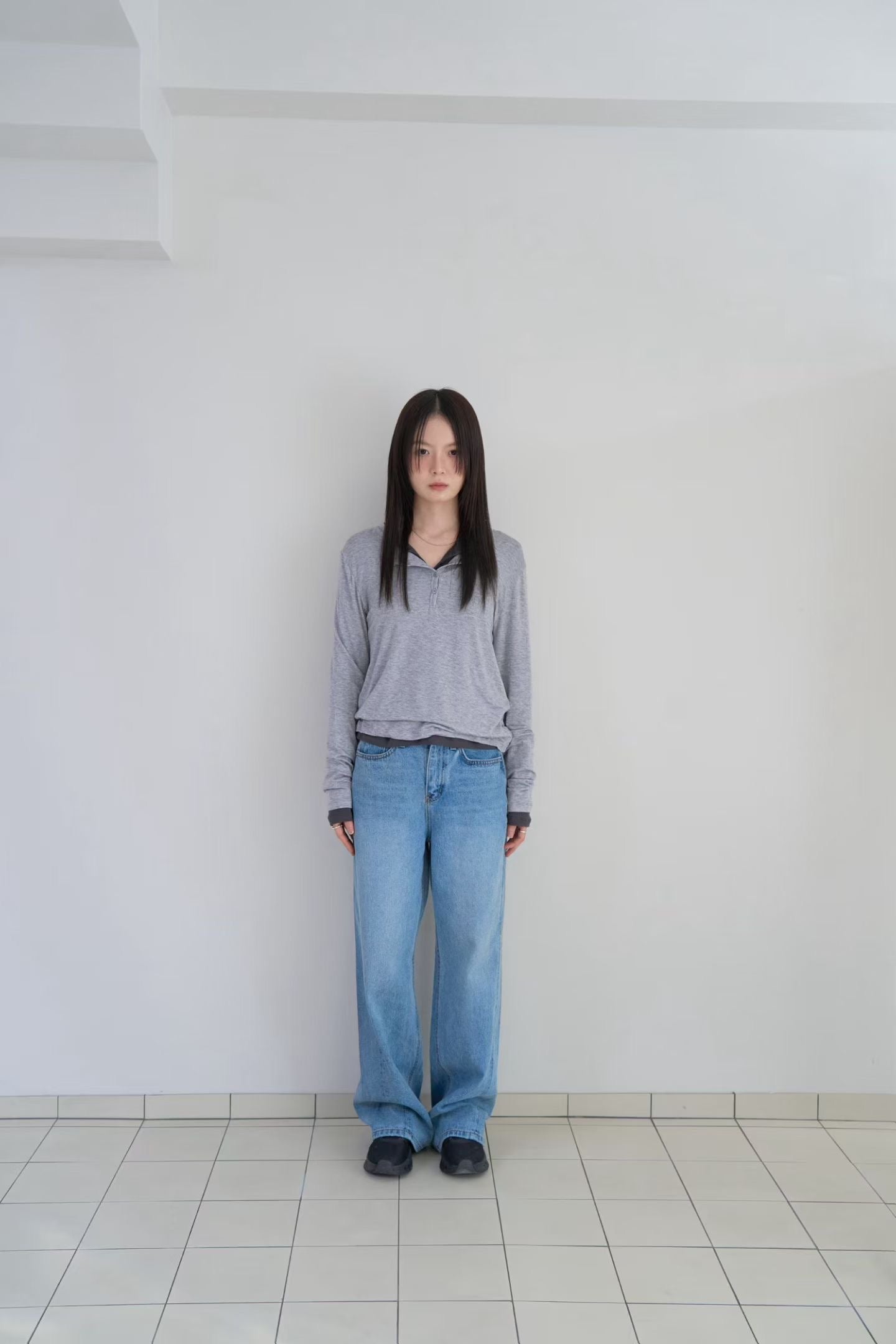 鈕扣長袖Tee (4色)