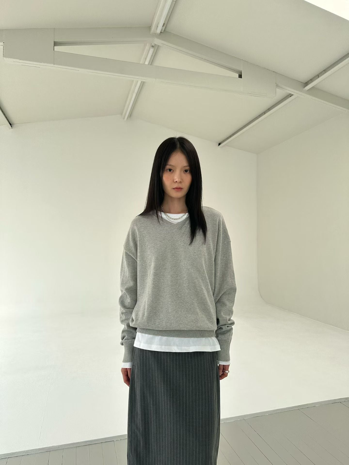 直紋鉛筆裙 2色