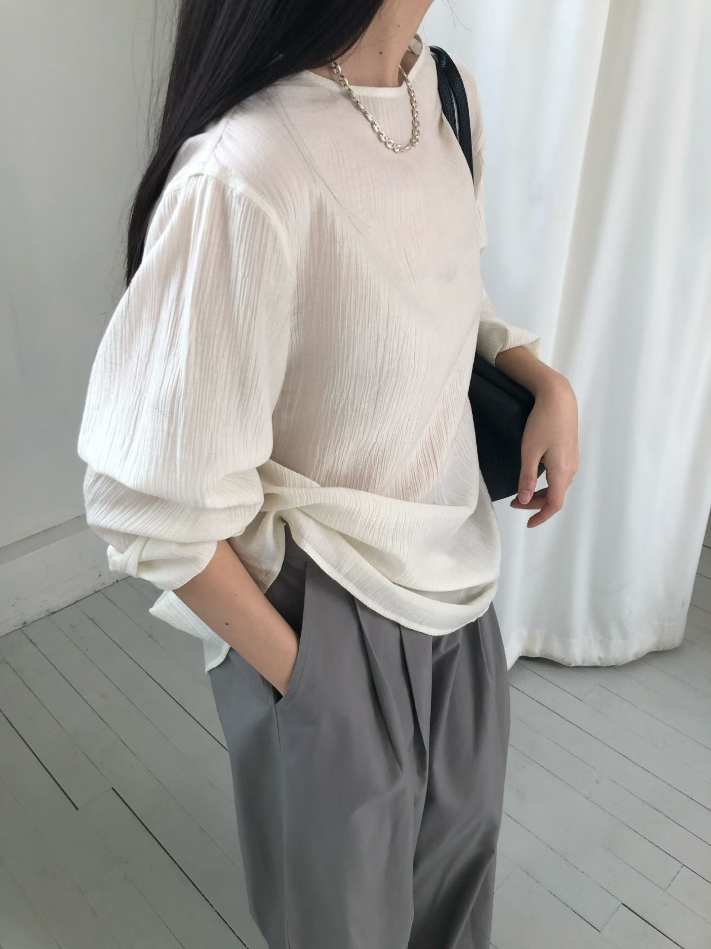 簡約寬鬆上衣 (3色)