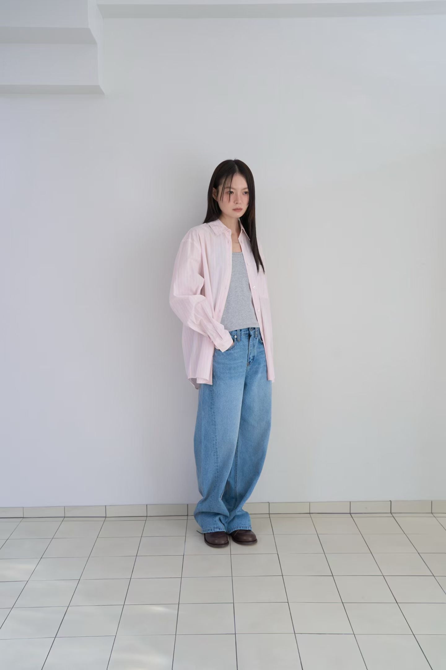 棉質條紋襯衫 (3色)