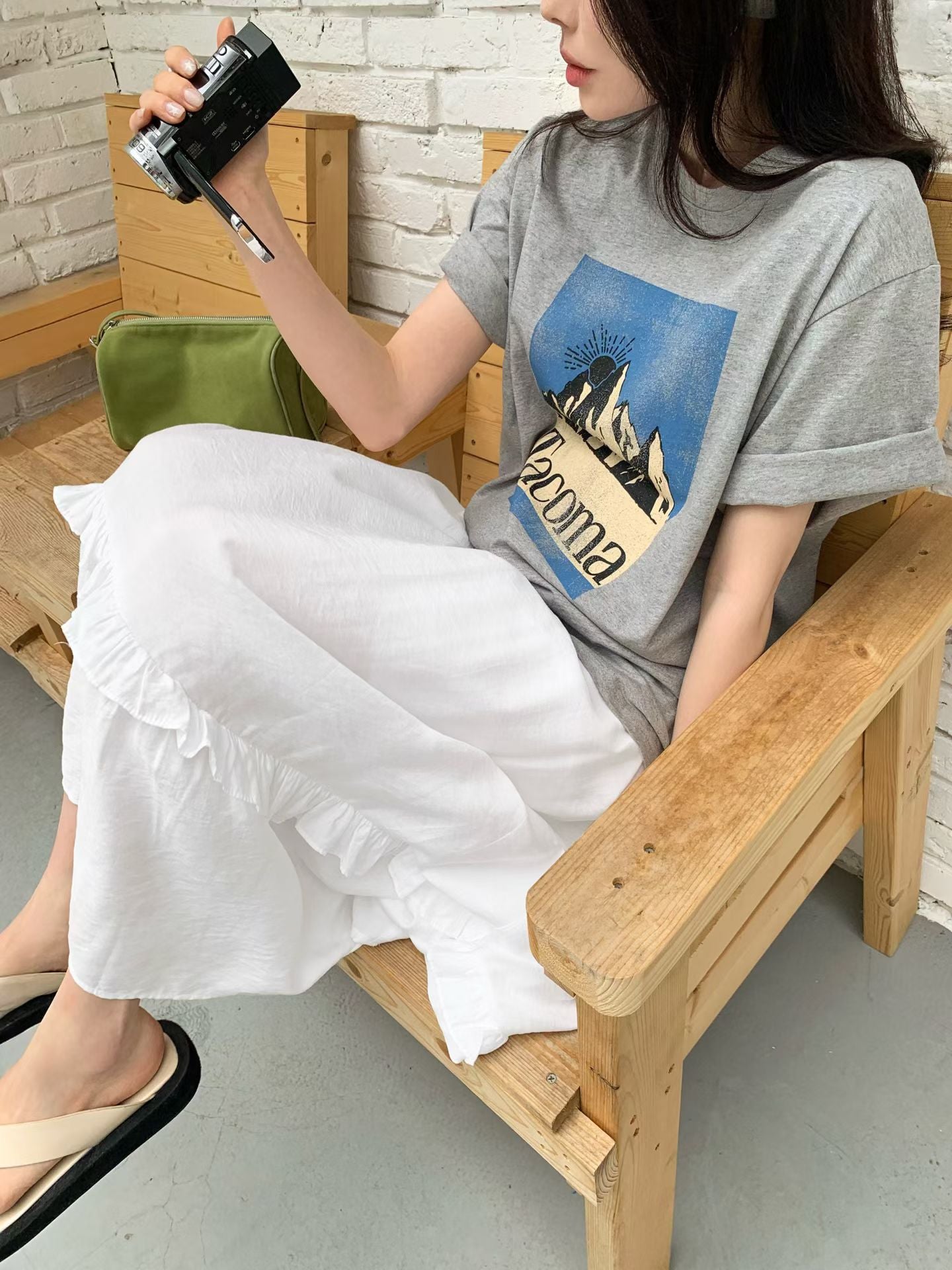 美式復古Tacoma山系印花短袖Tee