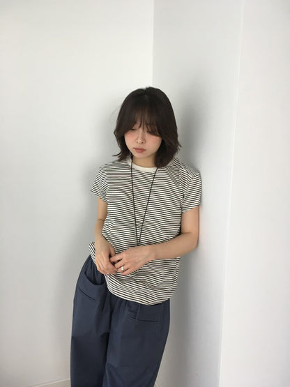 顯瘦小飛袖圓領綿質Tee (6 Colors)