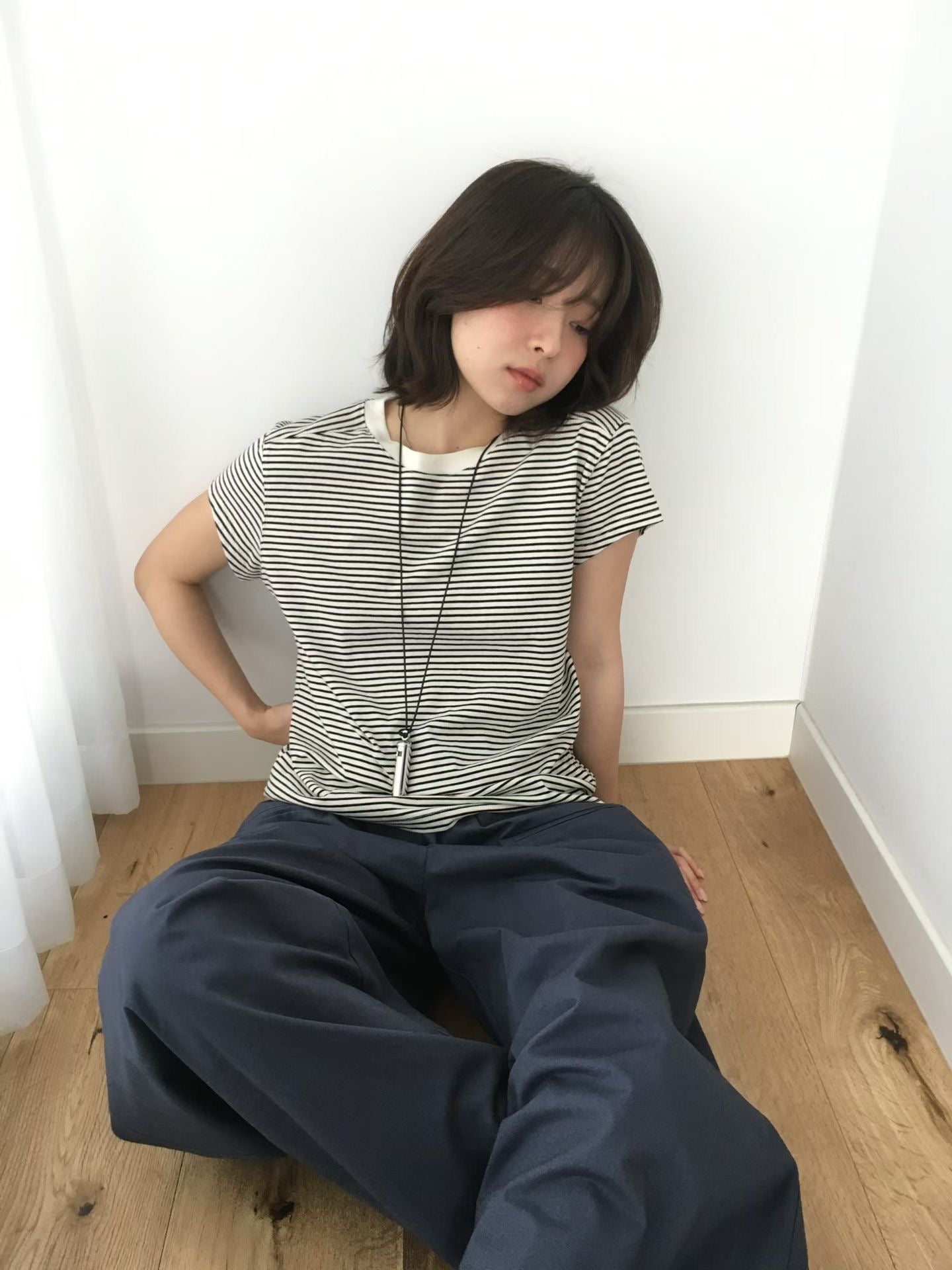 顯瘦小飛袖圓領綿質Tee (6 Colors)